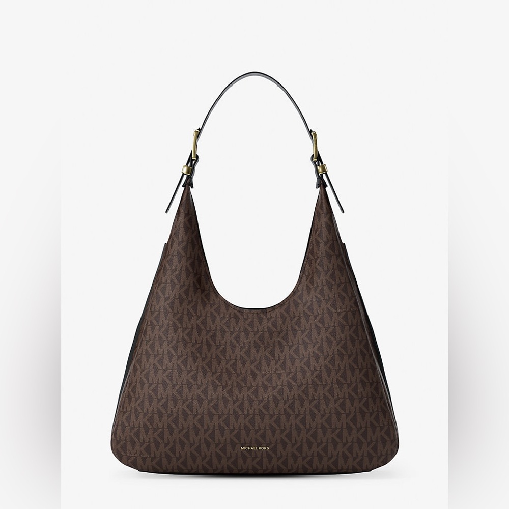 Michael Michael Kors Nolita Large Signature Logo Hobo Shoulder Bag
